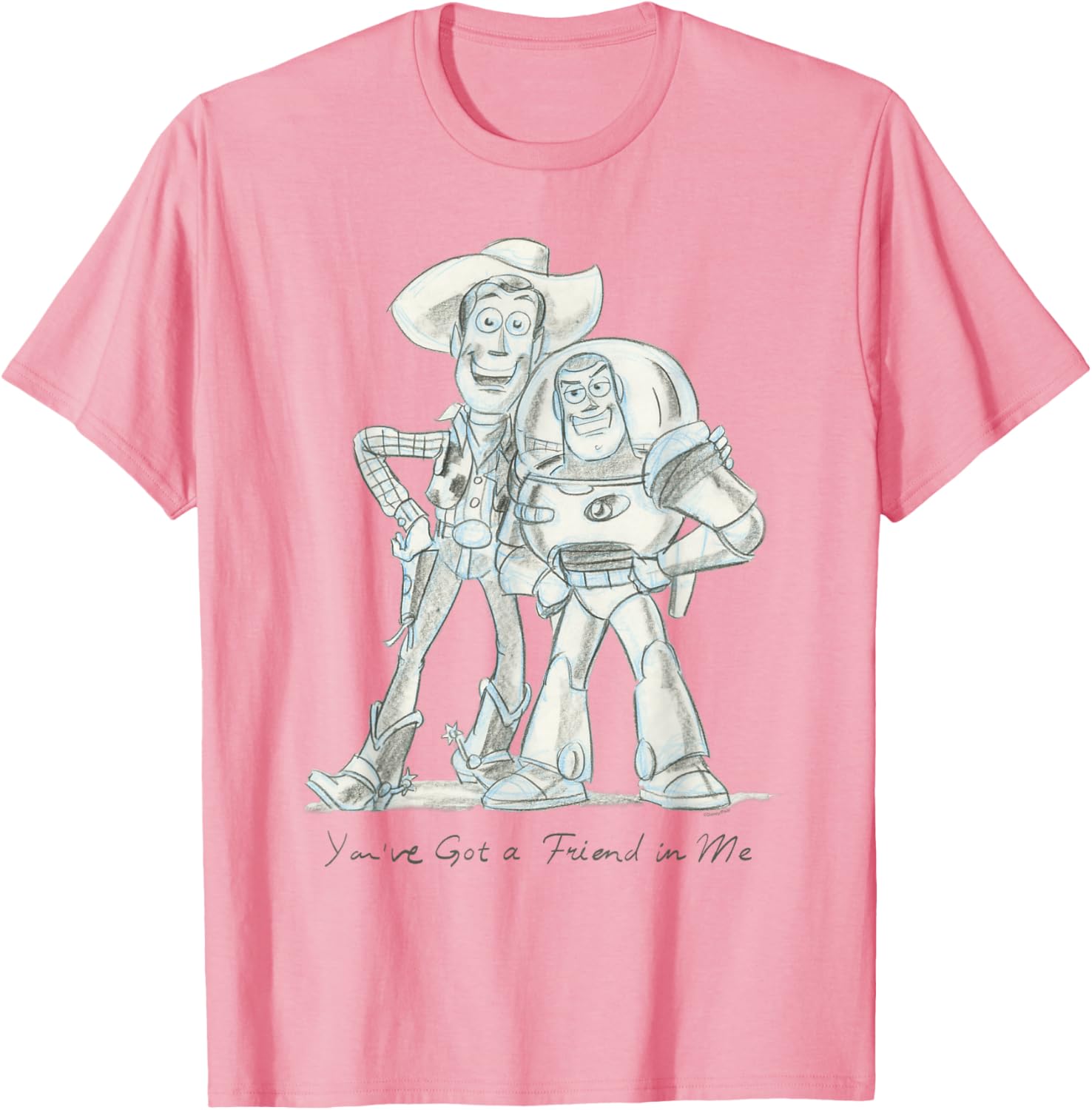 Toy Story Woody and Buzz Design Sketch T-Shirt for Fans and Collectors - 4