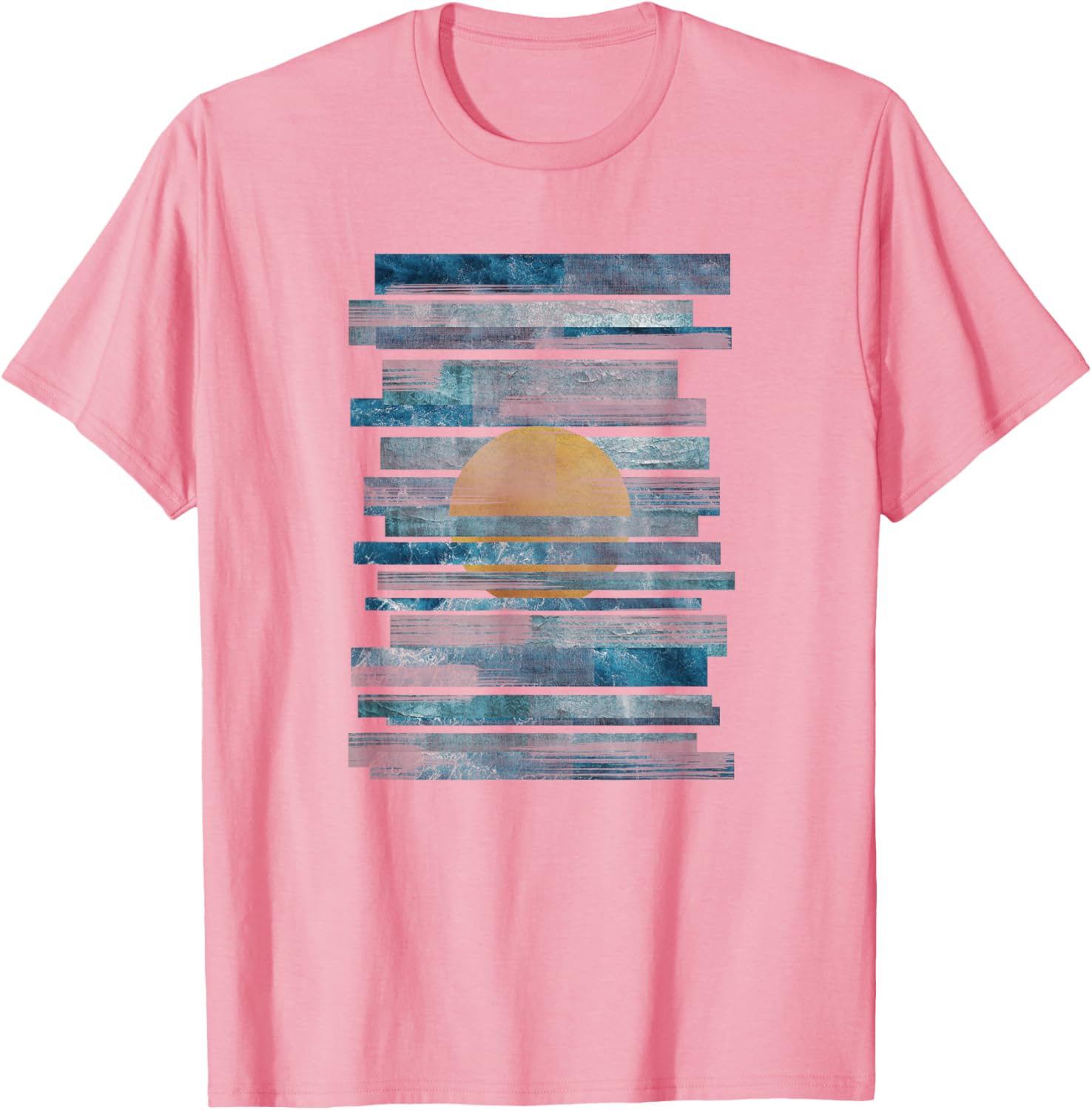 Oceanic Sunset Strips T-Shirt for Effortless Style and Comfort - 1