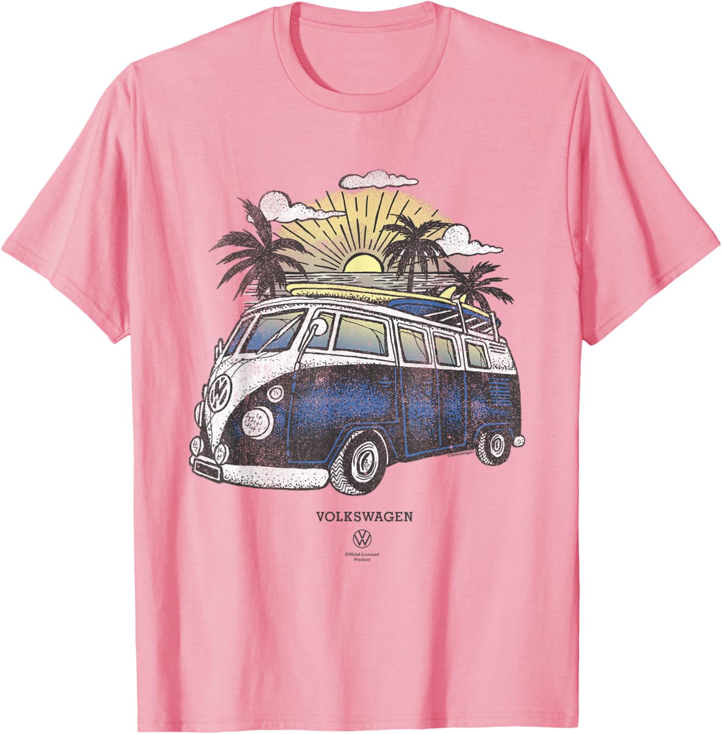 Volkswagen Type 2 T1 Campervan Beach Sketch T-Shirt for Adventure Lovers - 9