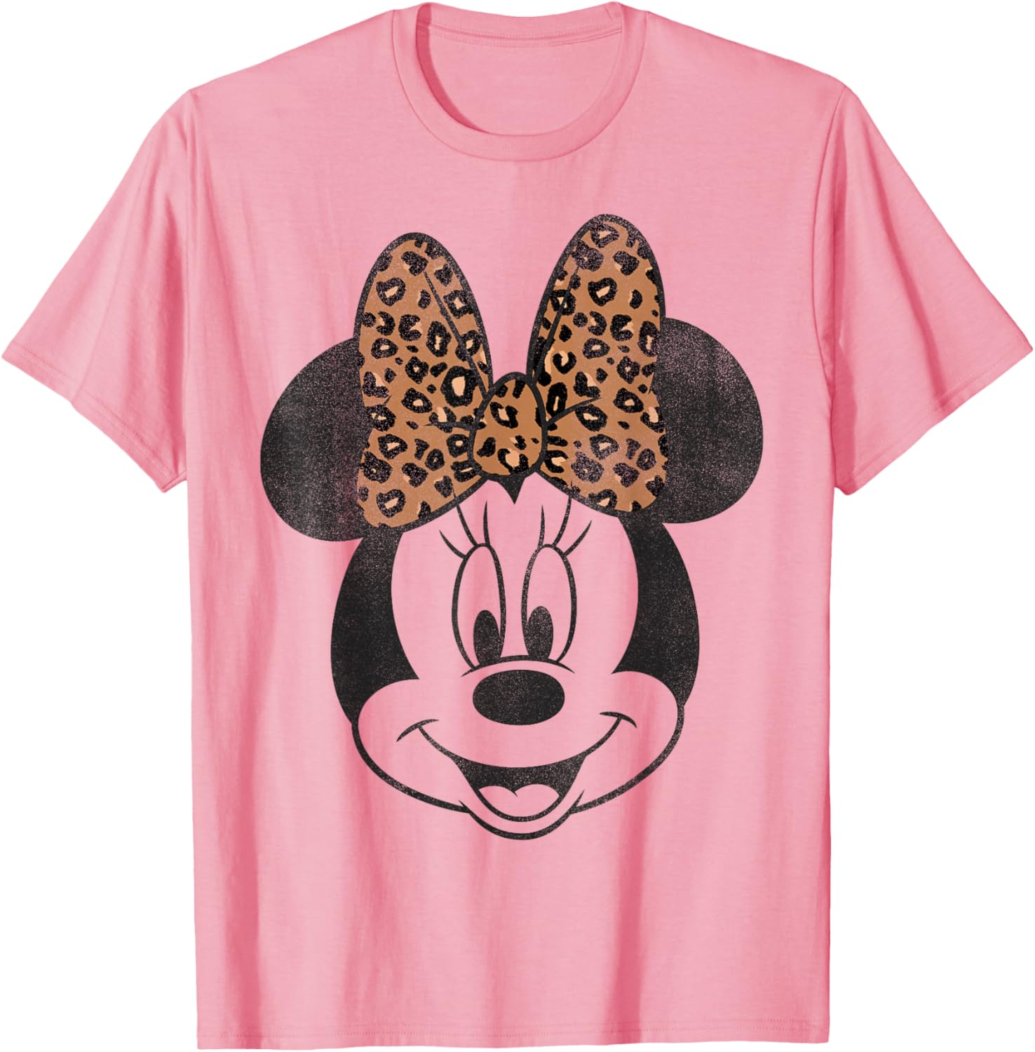 Vintage Disney Minnie Mouse Distressed Leopard Bow T-Shirt for Women - 4
