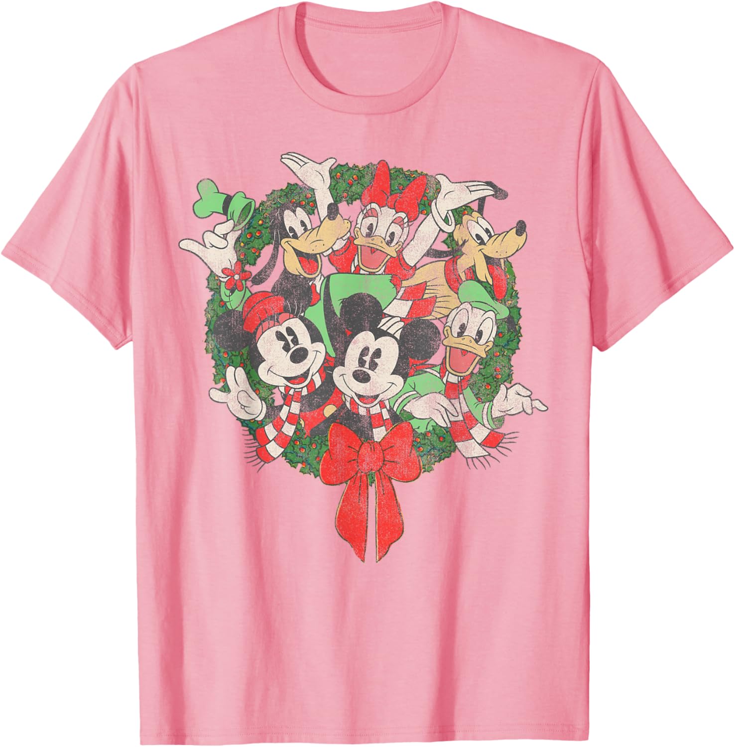 Disney Christmas Wreath T-Shirt for Festive Family Gatherings - 14