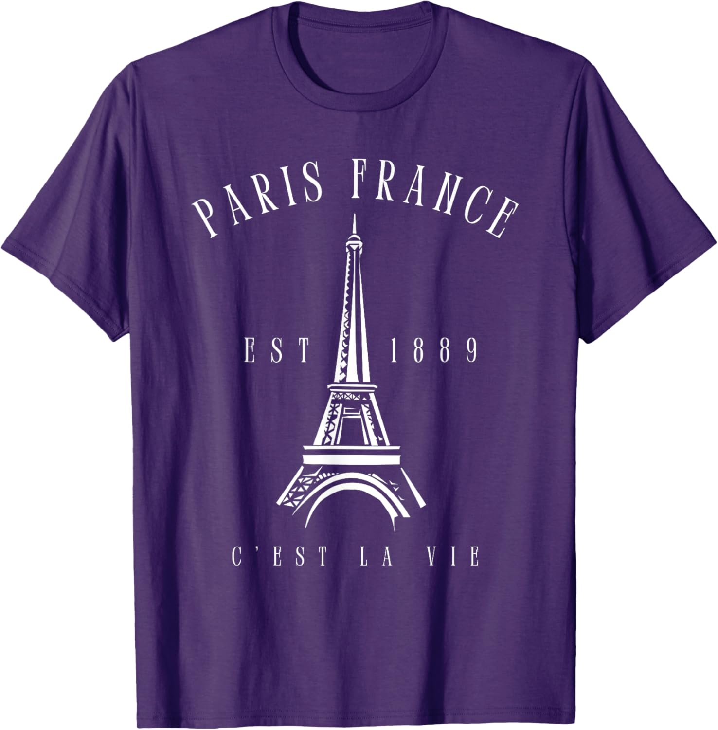 Vintage Paris Tee Shirt with Eiffel Tower C'est la Vie Design - 15