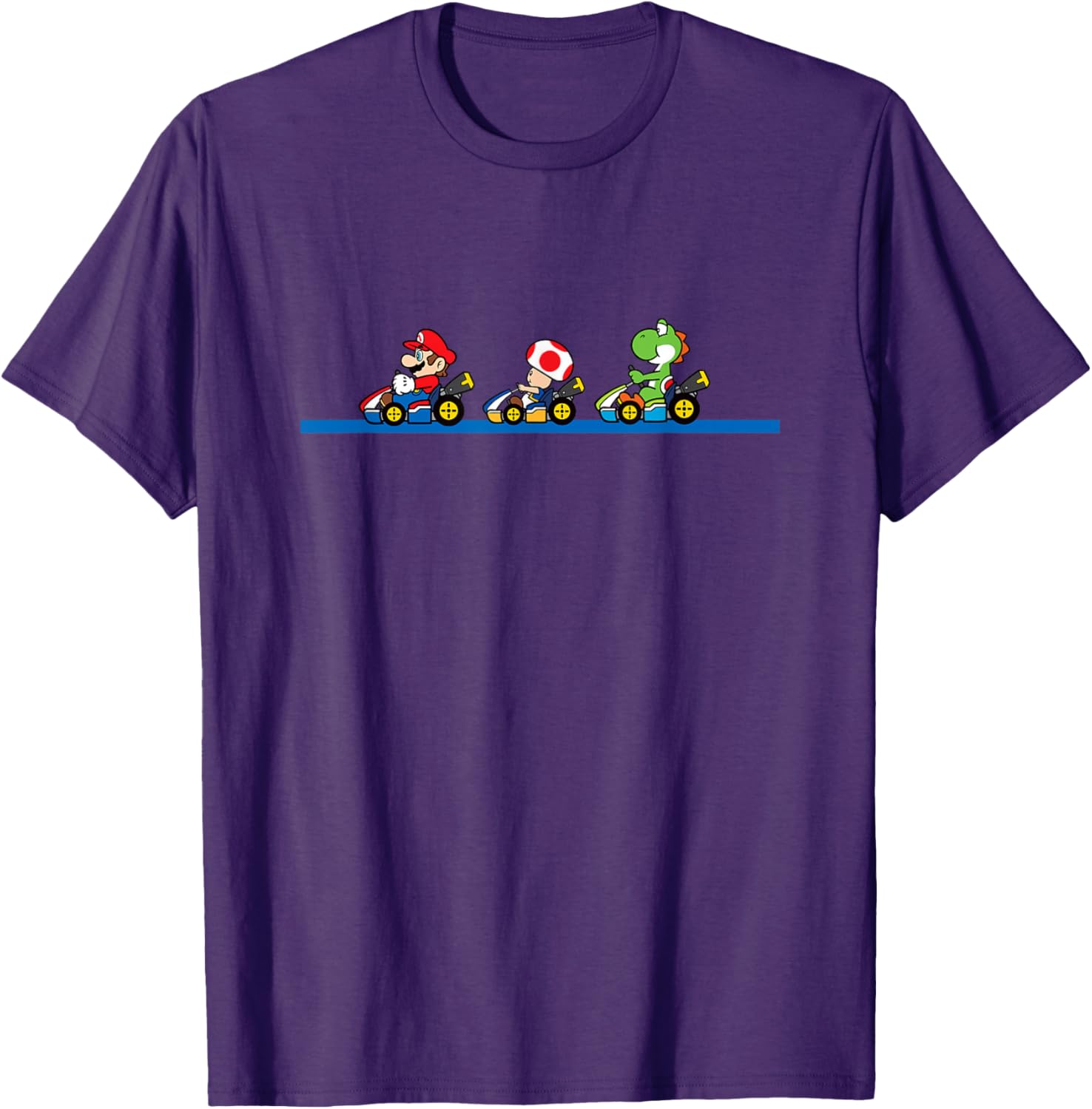 Vintage Mario Kart T-Shirt featuring Yoshi, Toad, and Mario Racing Fun - 7