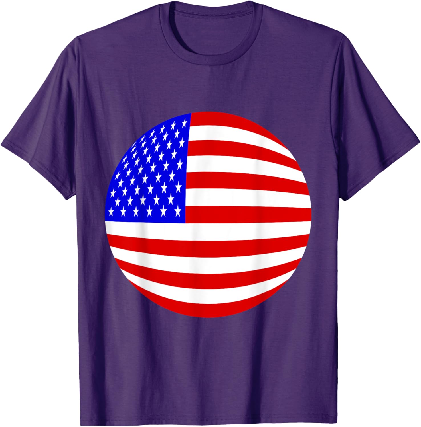 Patriotic American Flag T-Shirt with Stars and Stripes in Red and Blue - 14