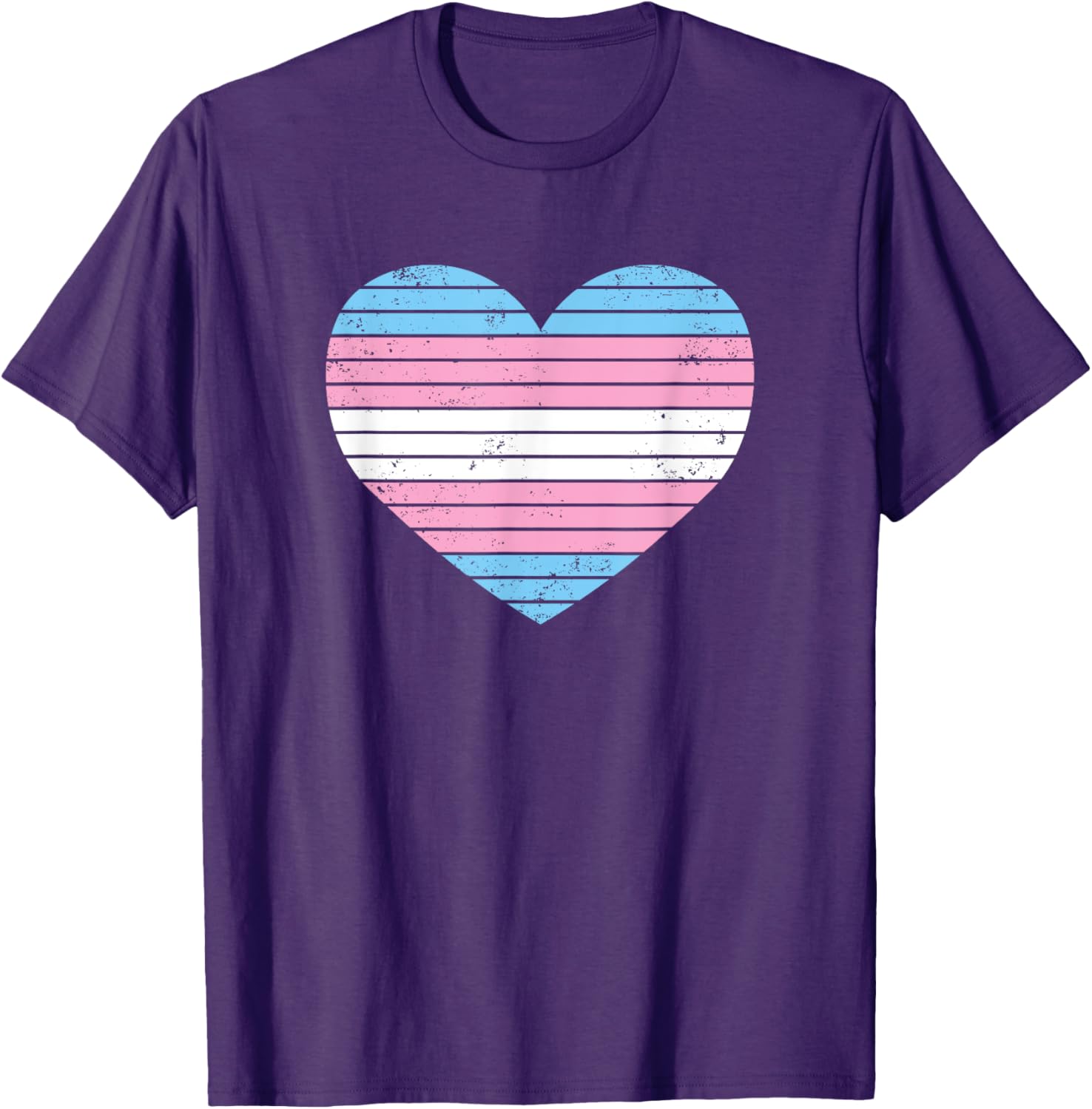 Vintage Heart Transgender Gay Pride Flag T-Shirt for LGBTQIA Supporters - 11