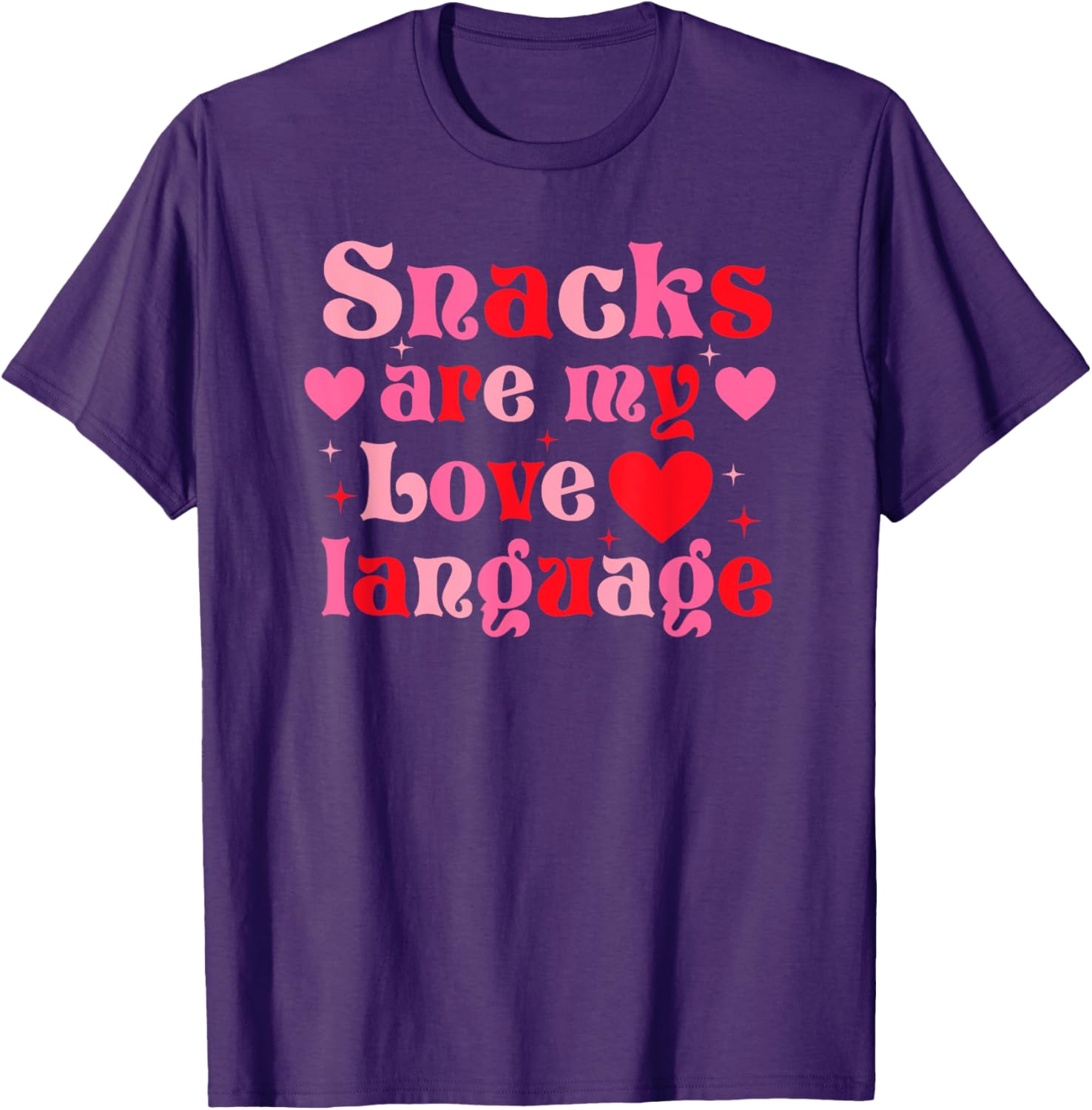 Snacks Are My Love Language Food Lover T-Shirt for Valentine's Day - 1