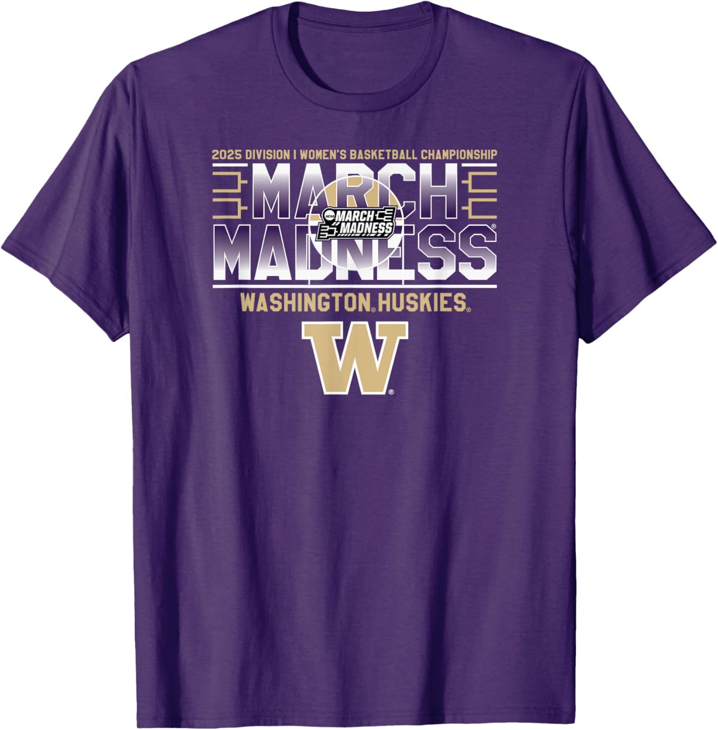 Washington Huskies March Madness 2025 Women's Basketball T-Shirt - 1