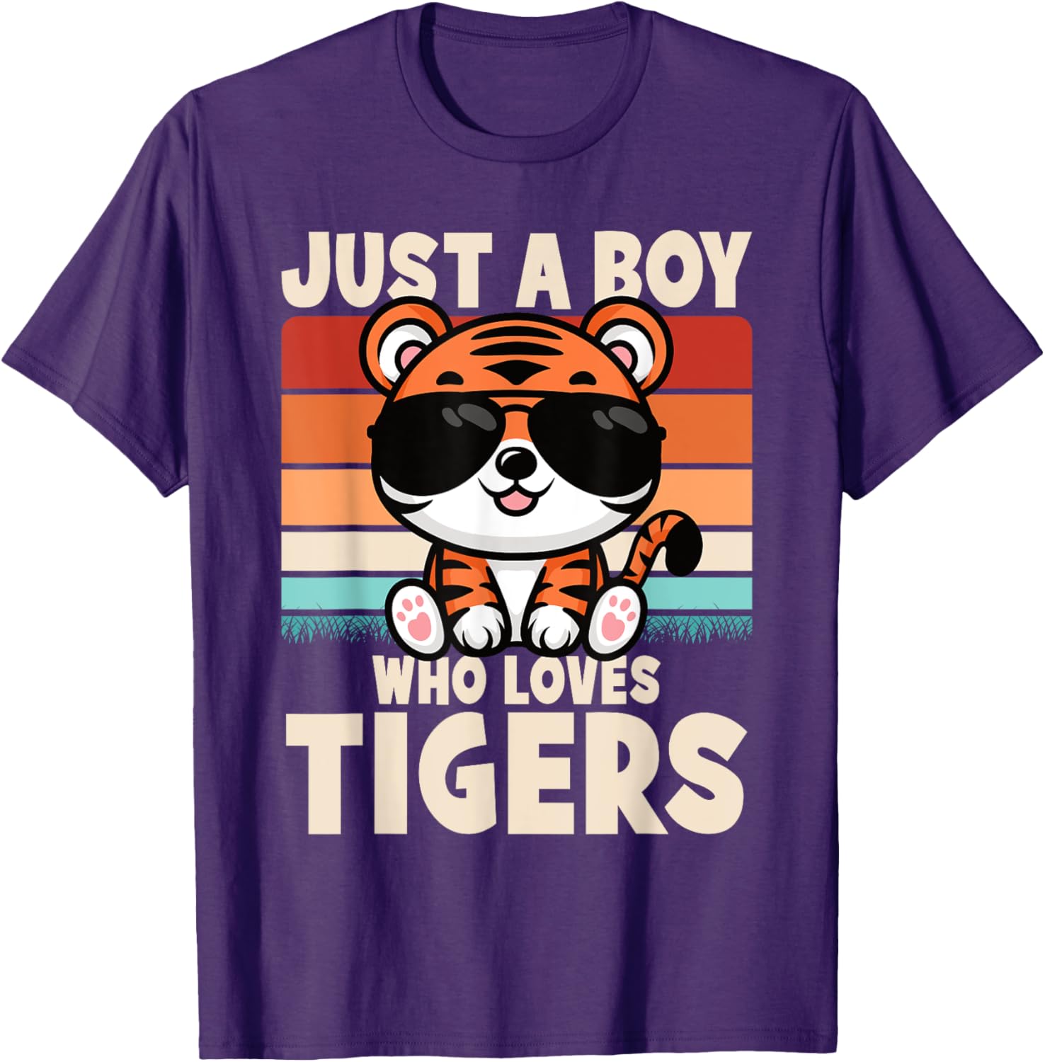 Retro Just A Boy Who Loves Tigers Kids T-Shirt for Wild Animal Fans - 11