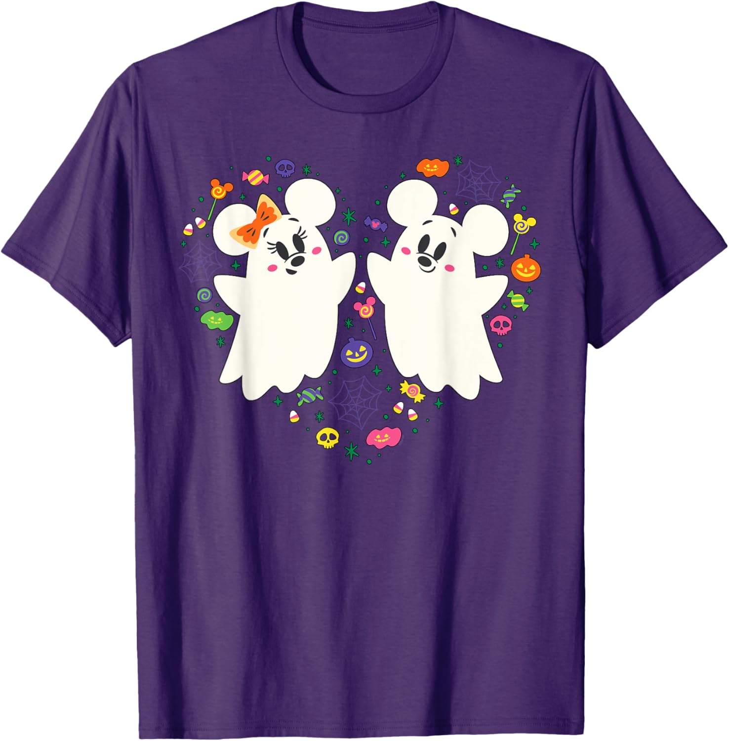 Disney Mickey and Minnie Ghosts Halloween Heart T-Shirt for Kids - 10