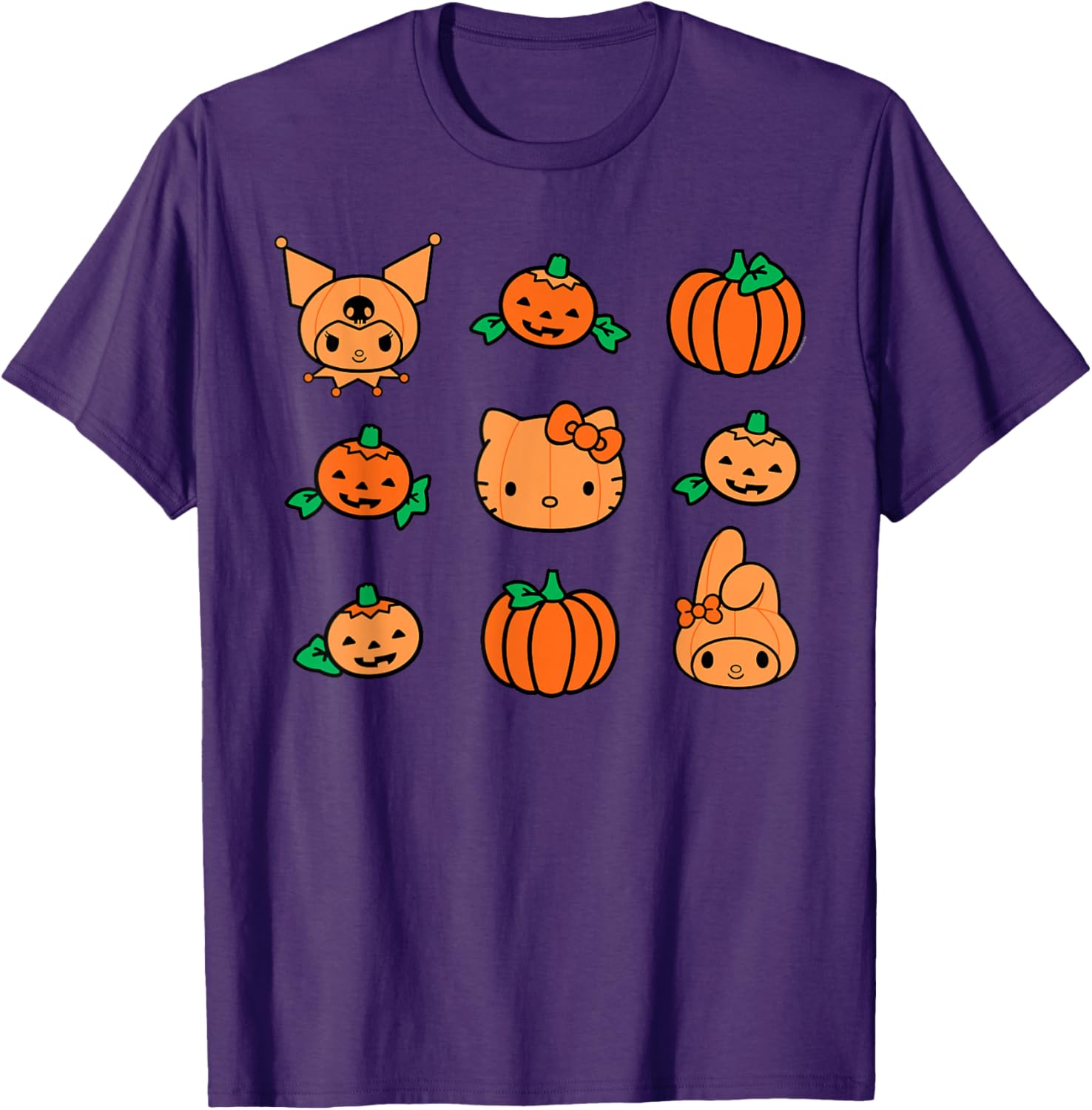 Hello Kitty My Melody Kuromi Pumpkin Halloween T-Shirt for Kids - 7