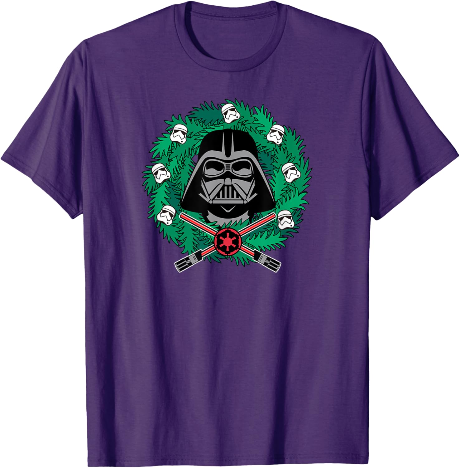 Amazon Essentials Men's Darth Vader Wreath T-Shirt for Christmas Fun - 5