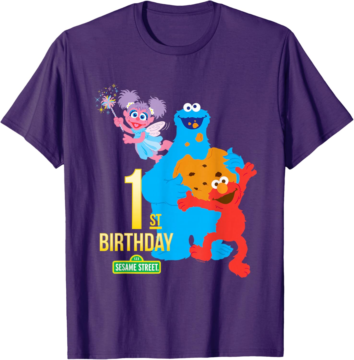 Sesame Street 1st Birthday Classic Fit Crew Neck T-Shirt for Kids - 7