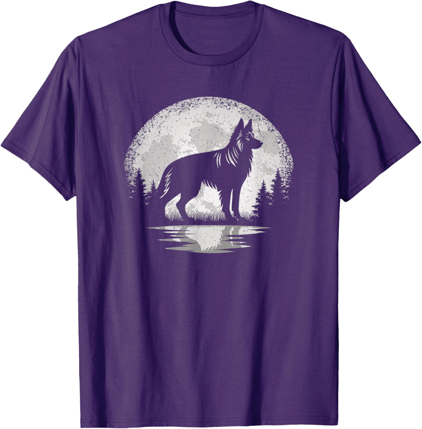 Vintage German Shepherd Moon T-Shirt for Dog Lovers - Unisex Style - 17
