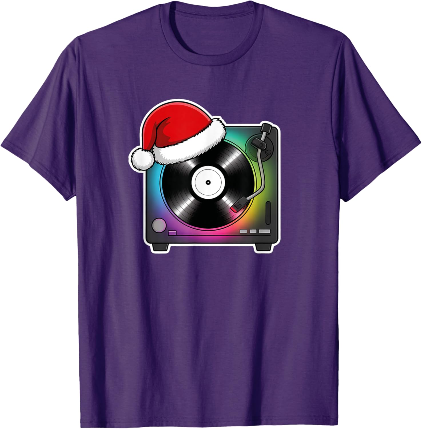 Festive Christmas Turntable T-Shirt Perfect for Holiday Celebrations - 4