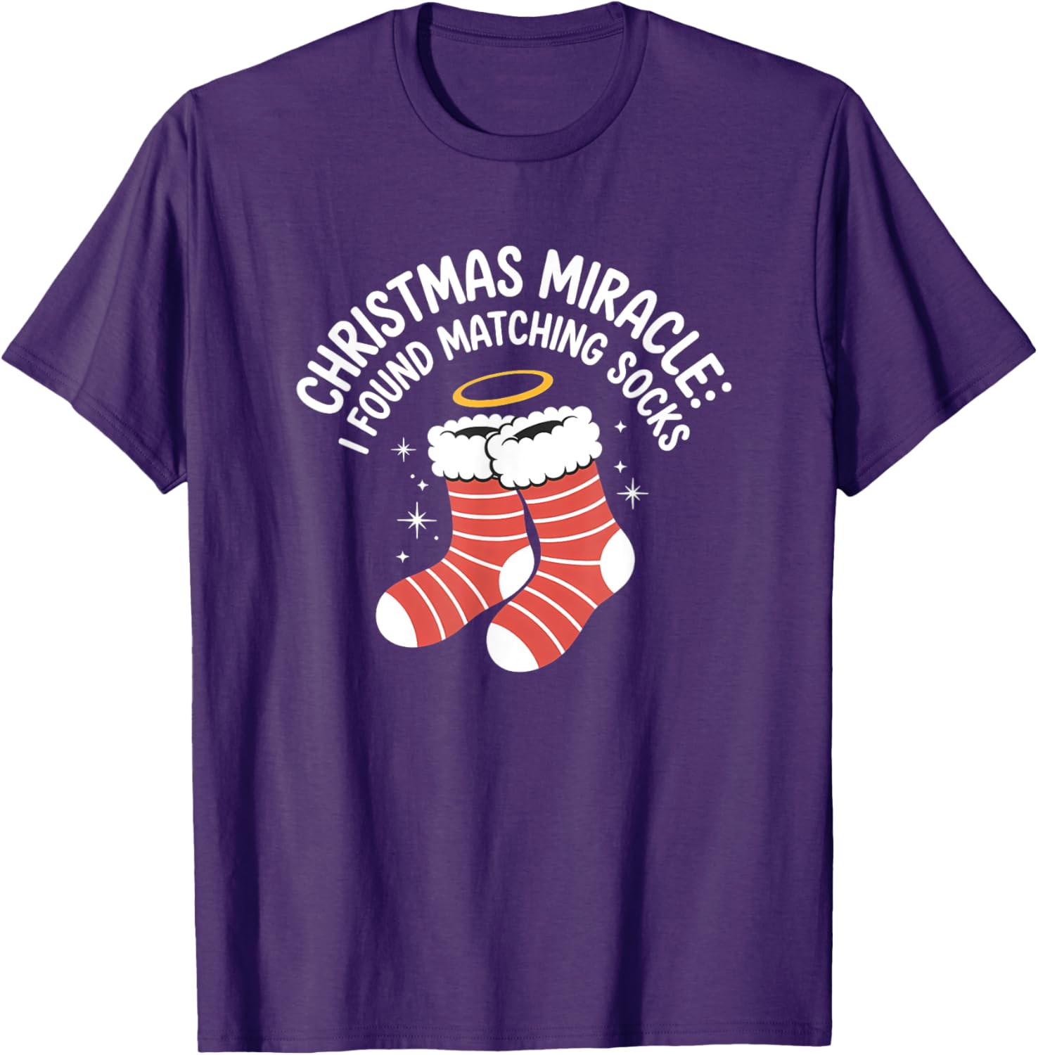 Charming Christmas Miracle Matching Socks and T-Shirt for Holiday Cheer - 2