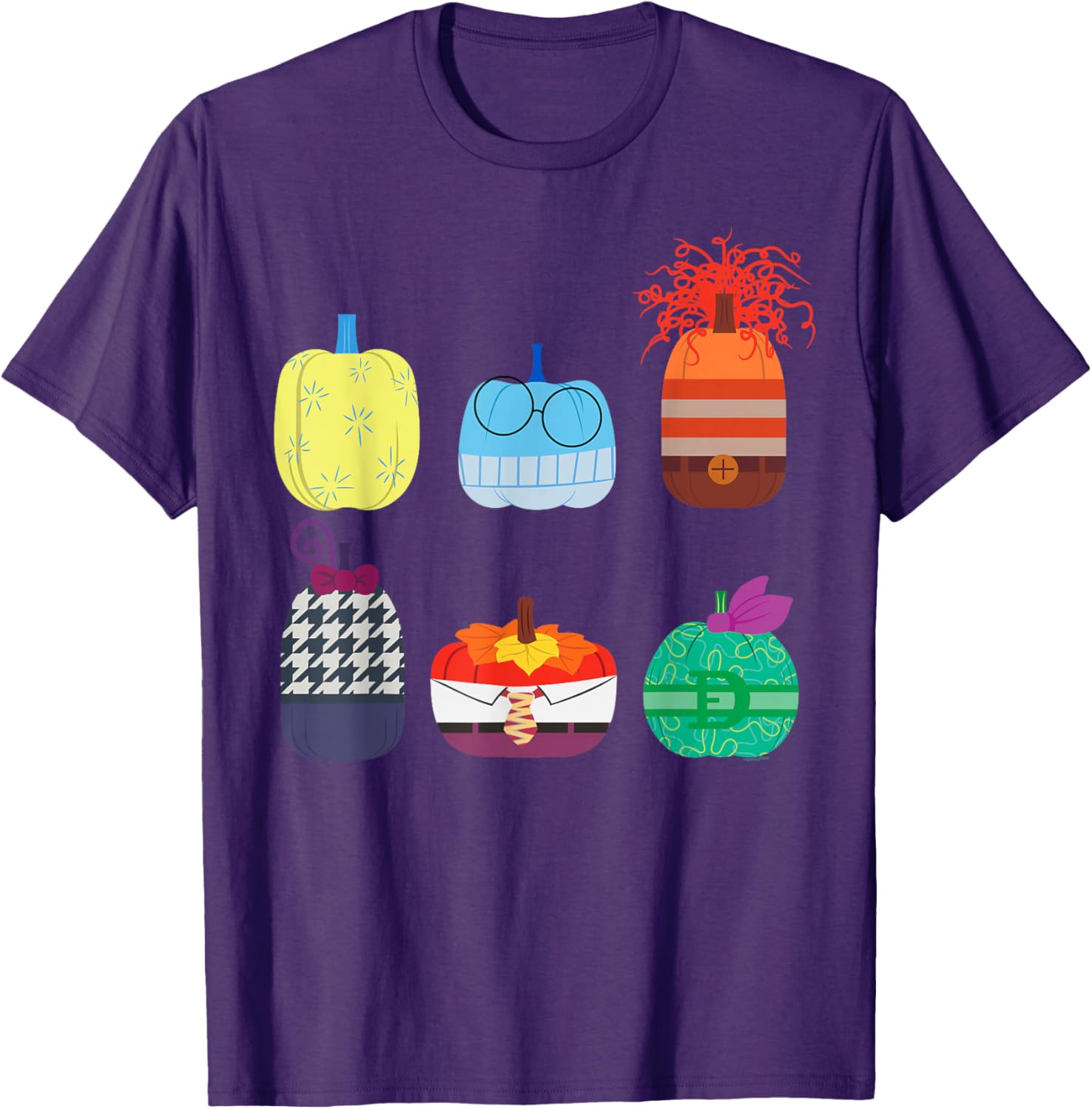 Inside Out 2 Halloween Pumpkin Grid T-Shirt for Fun Fall Fashion - 15