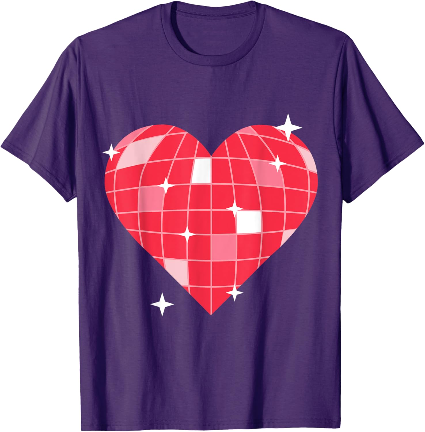 Retro 1970s Pink Heart Disco Ball T-Shirt for Vintage Lovers - 29