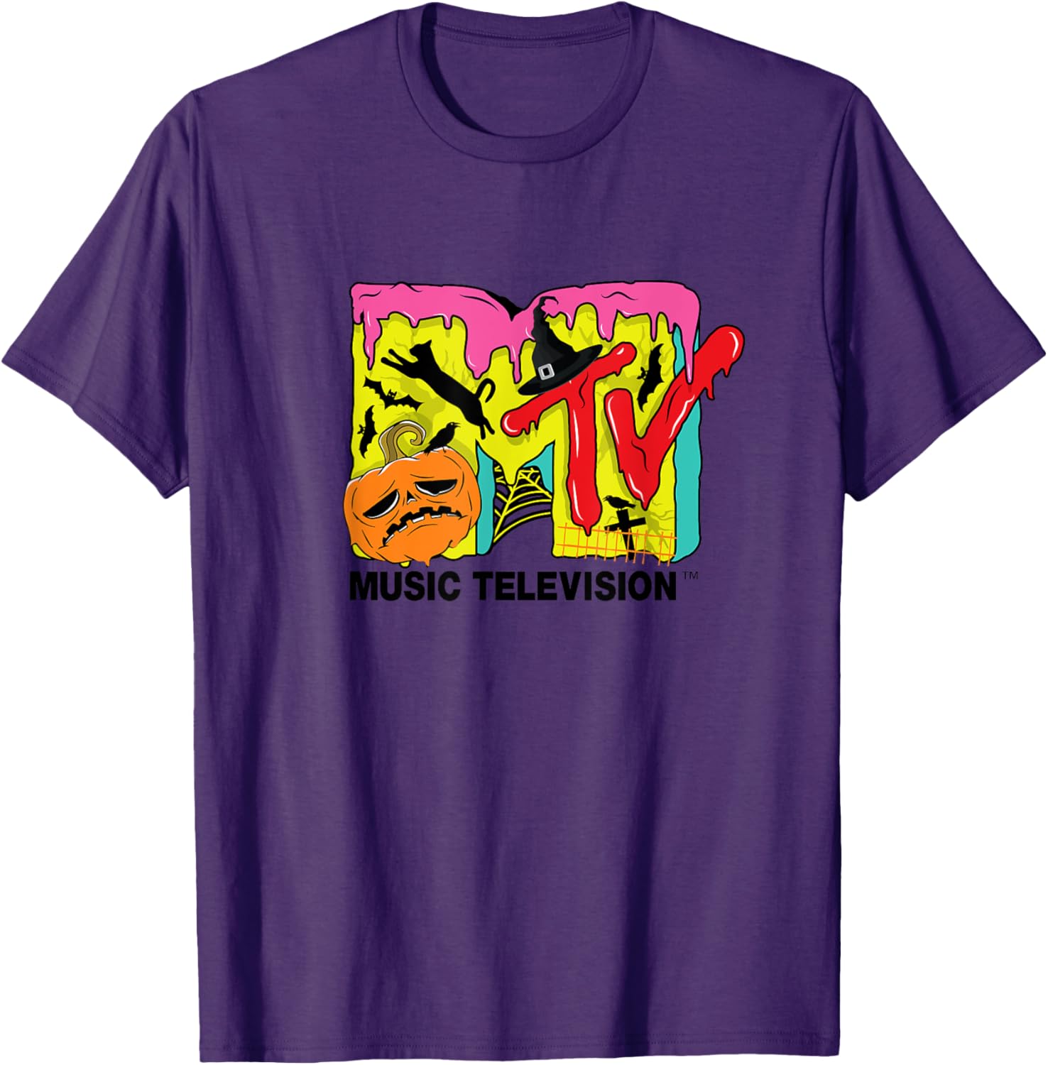 Mademark x MTV Halloween T-Shirt with Pumpkin and Cats Design - 4