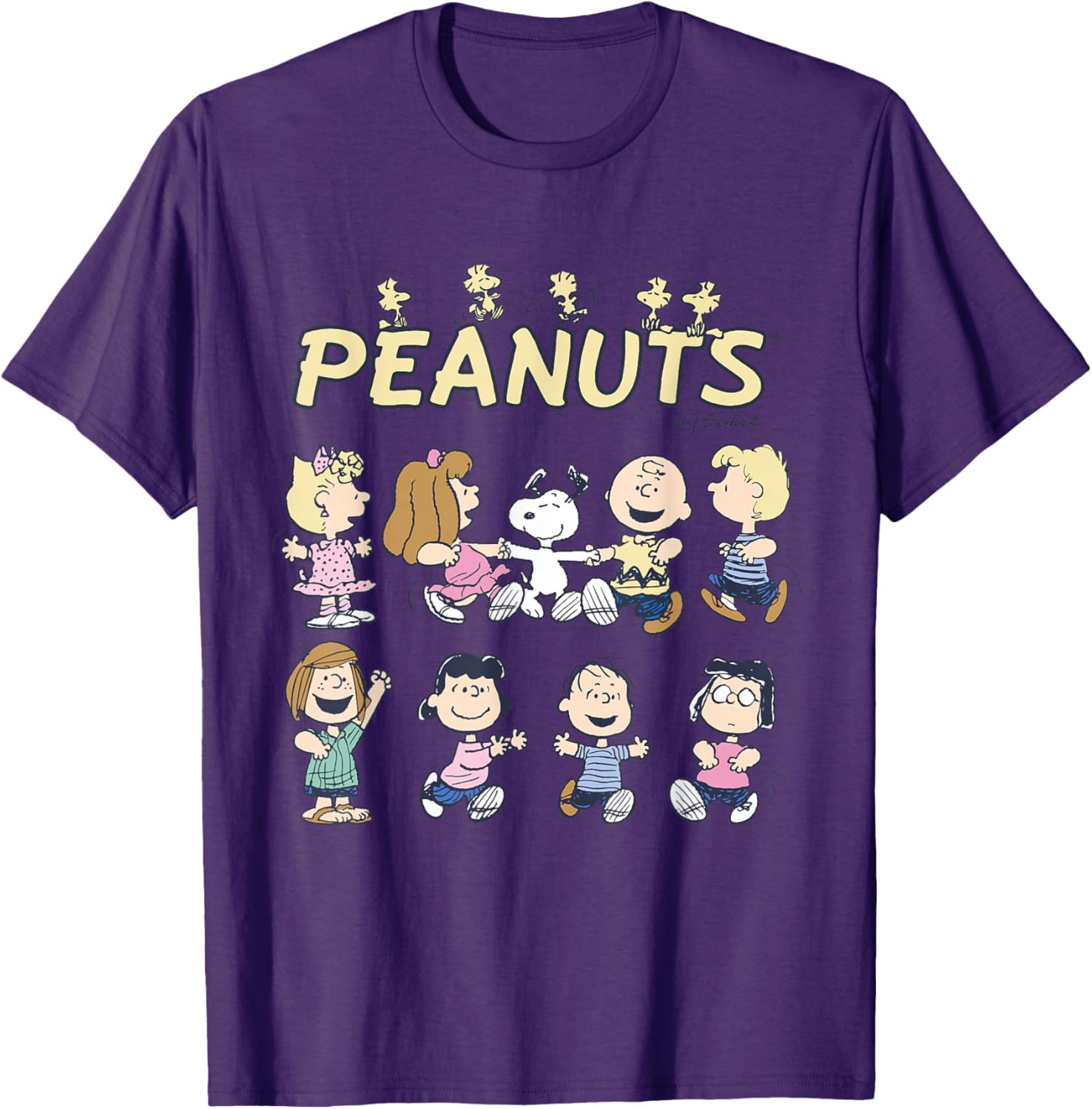 Peanuts Snoopy and Friends Dancing Short Sleeve T-Shirt for Fun Style - 13