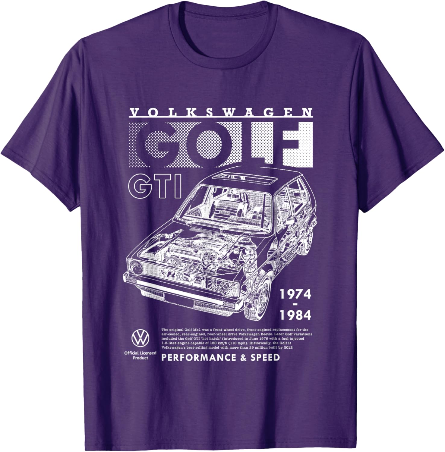 Volkswagen Golf GTI Mk1 Performance T-Shirt for Car Enthusiasts - 9