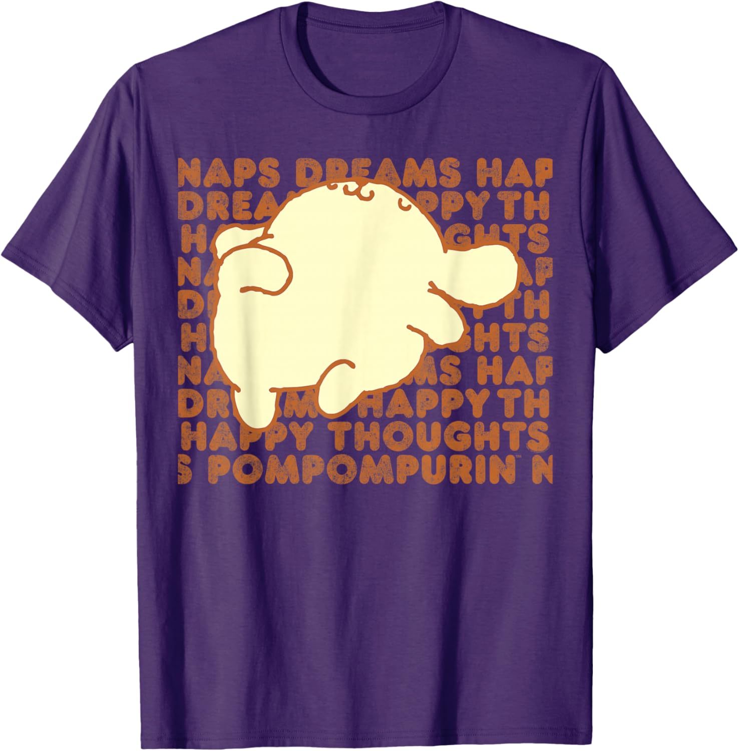 Pompompurin Happy Thoughts Nap Time T-Shirt for Cozy Relaxation - 13