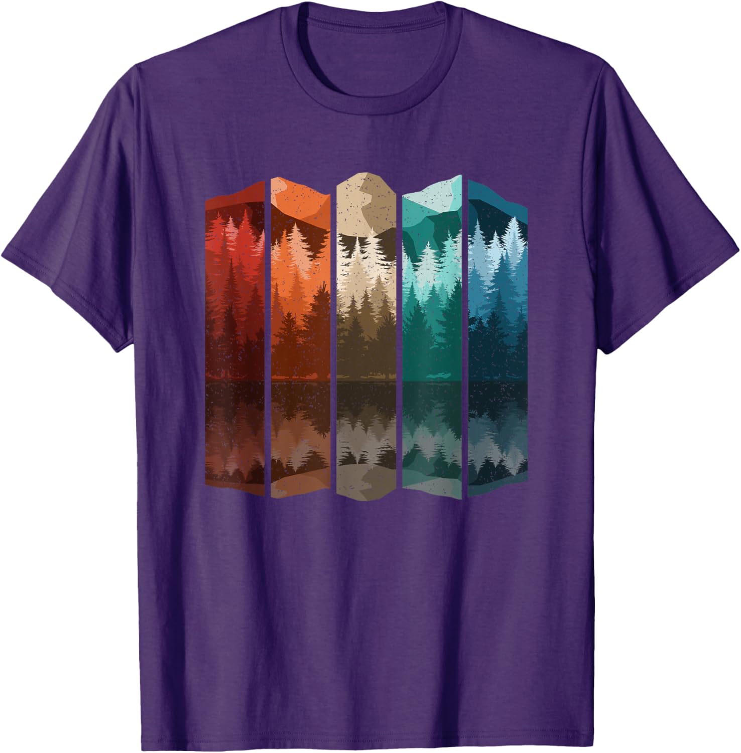 Vintage Mountain Forest Tree T-Shirt for Men - Retro Nature Style Apparel - 13