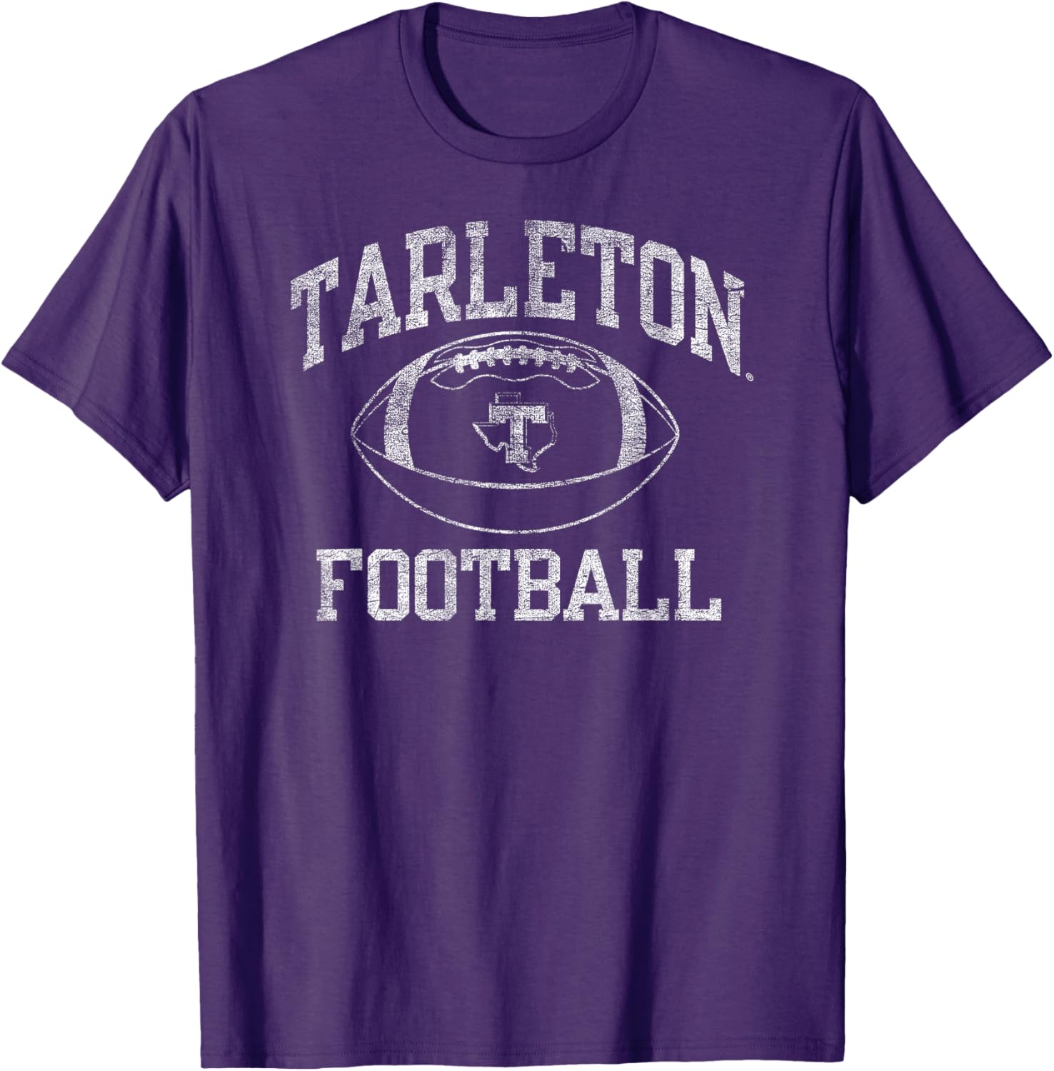 Tarleton State Texans Intensity Purple Football T-Shirt for Fans - 1