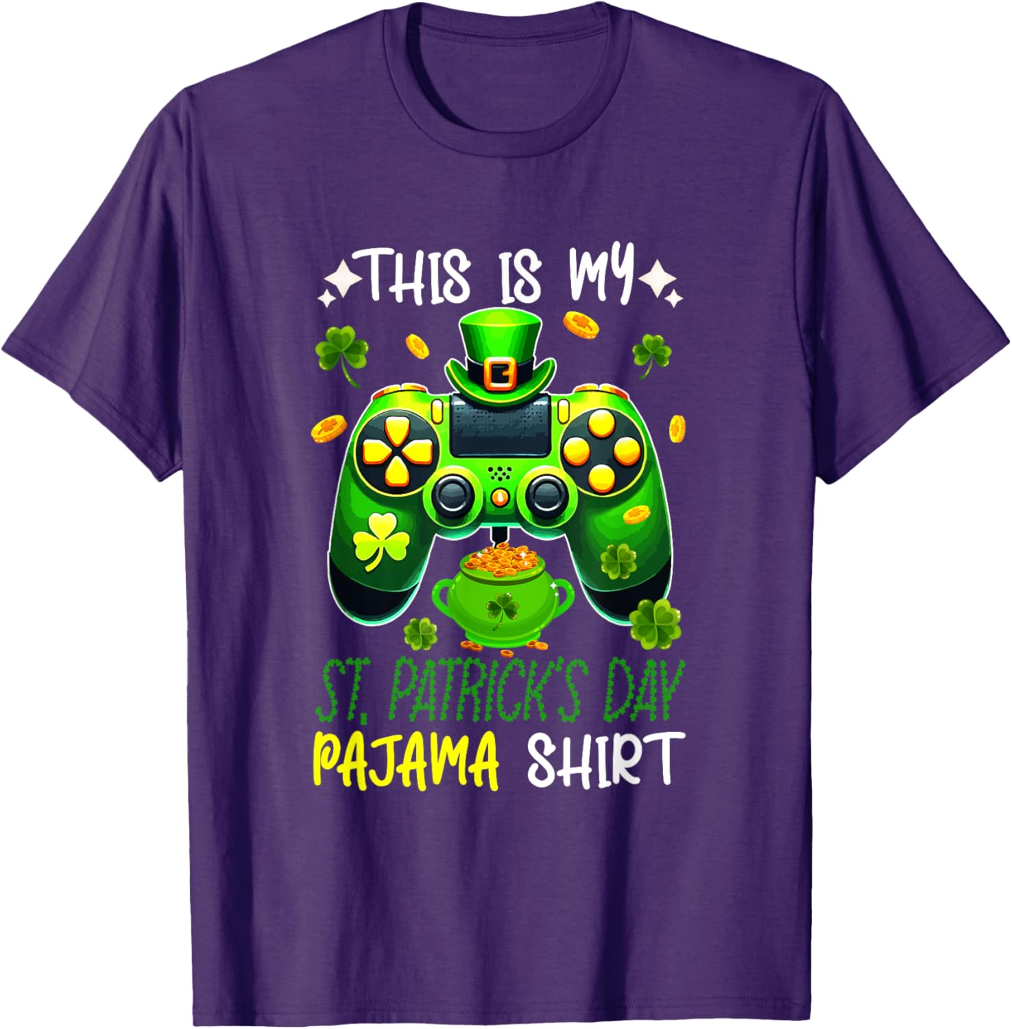 St. Patrick's Day Gamer T-Shirt - Fun Pyjama Shirt for Gaming Enthusiasts - 13