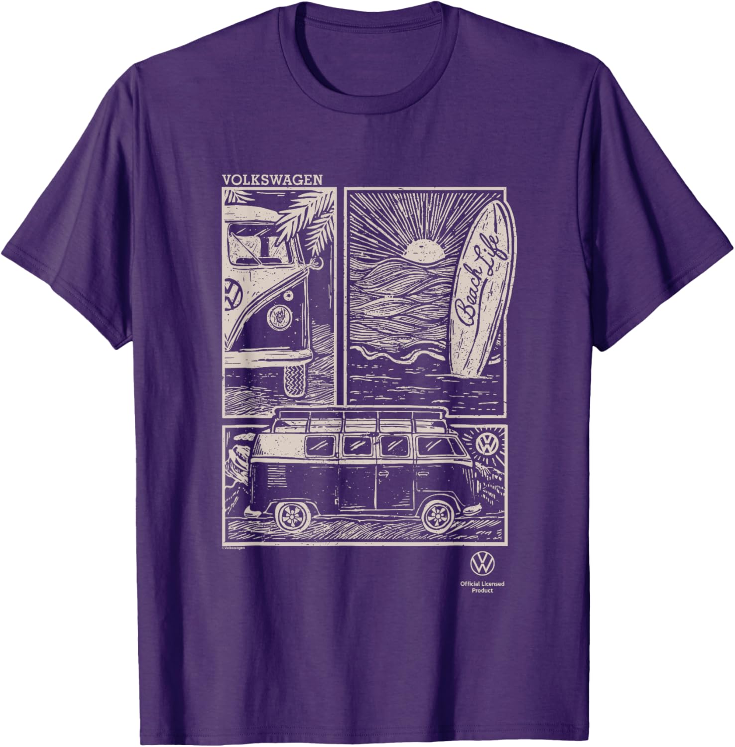 Volkswagen T1 Campervan Surf Sketch T-Shirt for Beach Lovers and Adventurers - 6