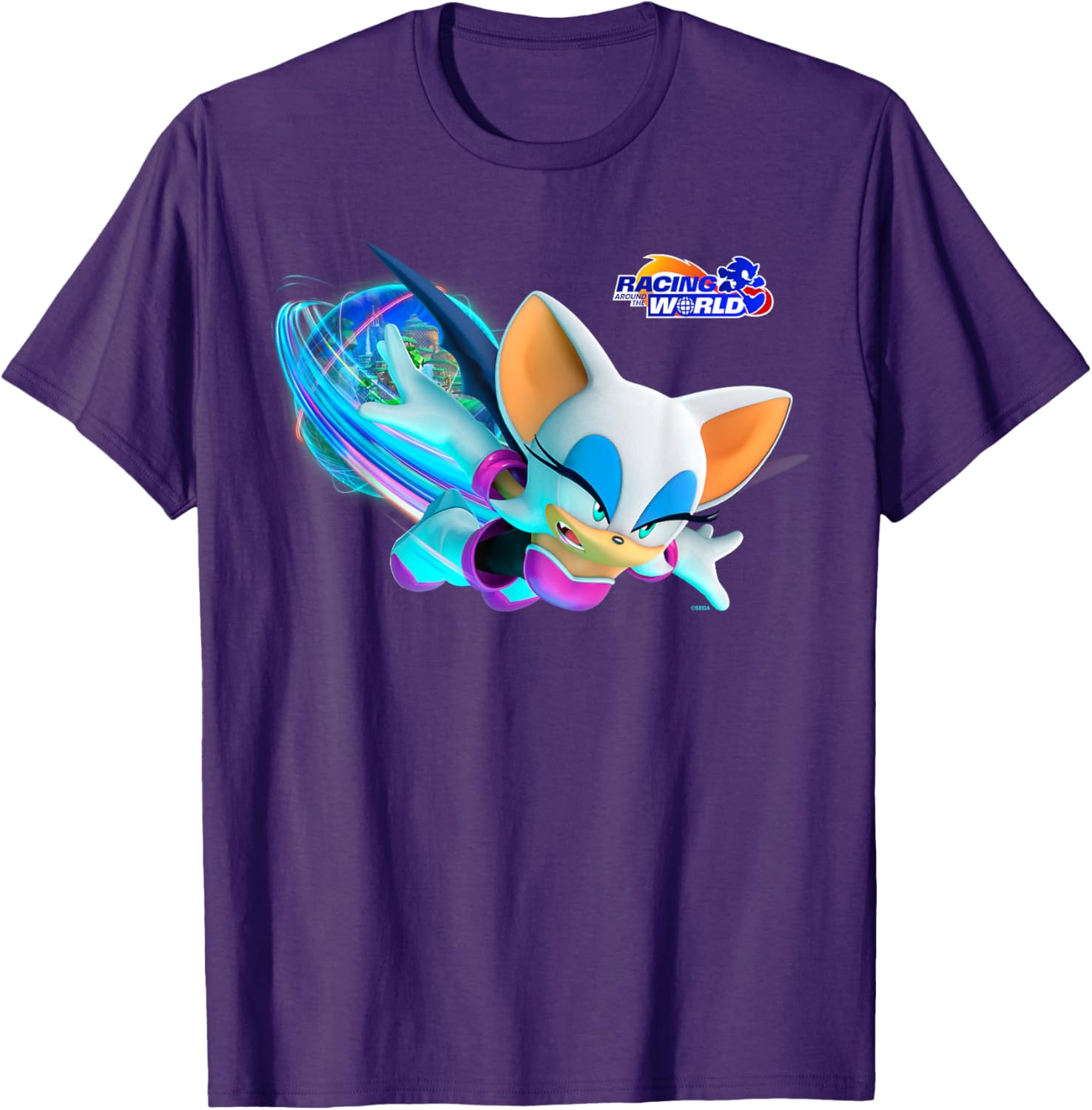 Sonic the Hedgehog Racing Around the World Rouge T-Shirt for Fans - 26