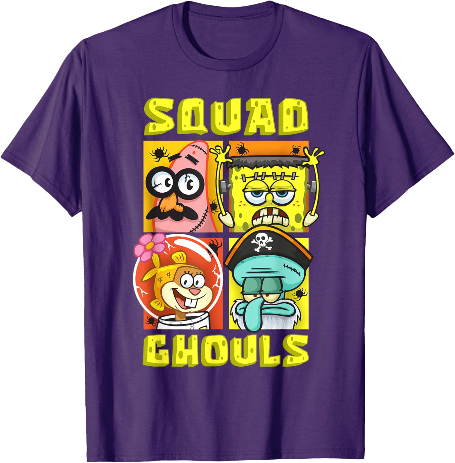 Mademark SpongeBob Halloween Squad T-Shirt with Patrick, Squidward & Sandy - 15