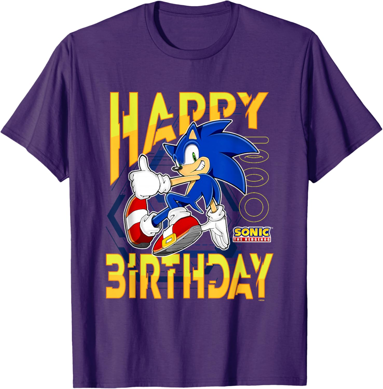 Sonic The Hedgehog Birthday T-Shirt with Thumbs Up Logo for Kids - 10