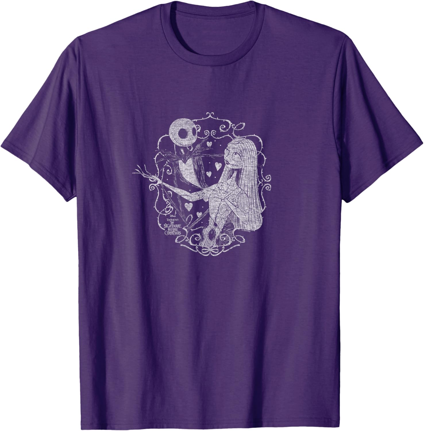 Nightmare Before Christmas Jack and Sally Valentine T-Shirt for Couples - 4