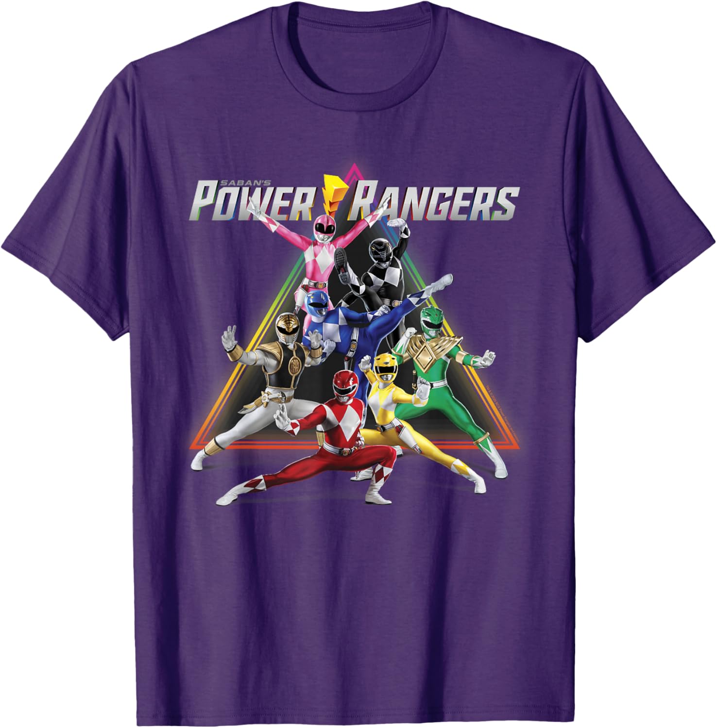 Power Rangers Rainbow Pyramid Retro T-Shirt for Fans and Collectors - 1