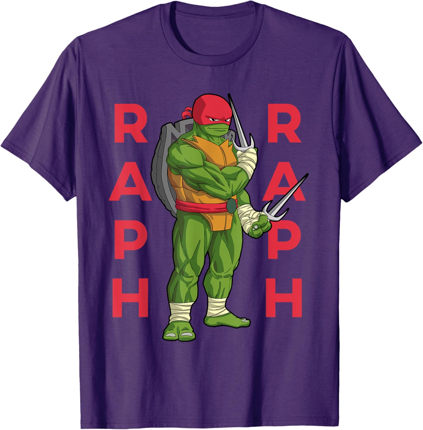 Raphael TMNT Sai Jutsu T-Shirt in Action Pose - Stylish Apparel for Fans - 4