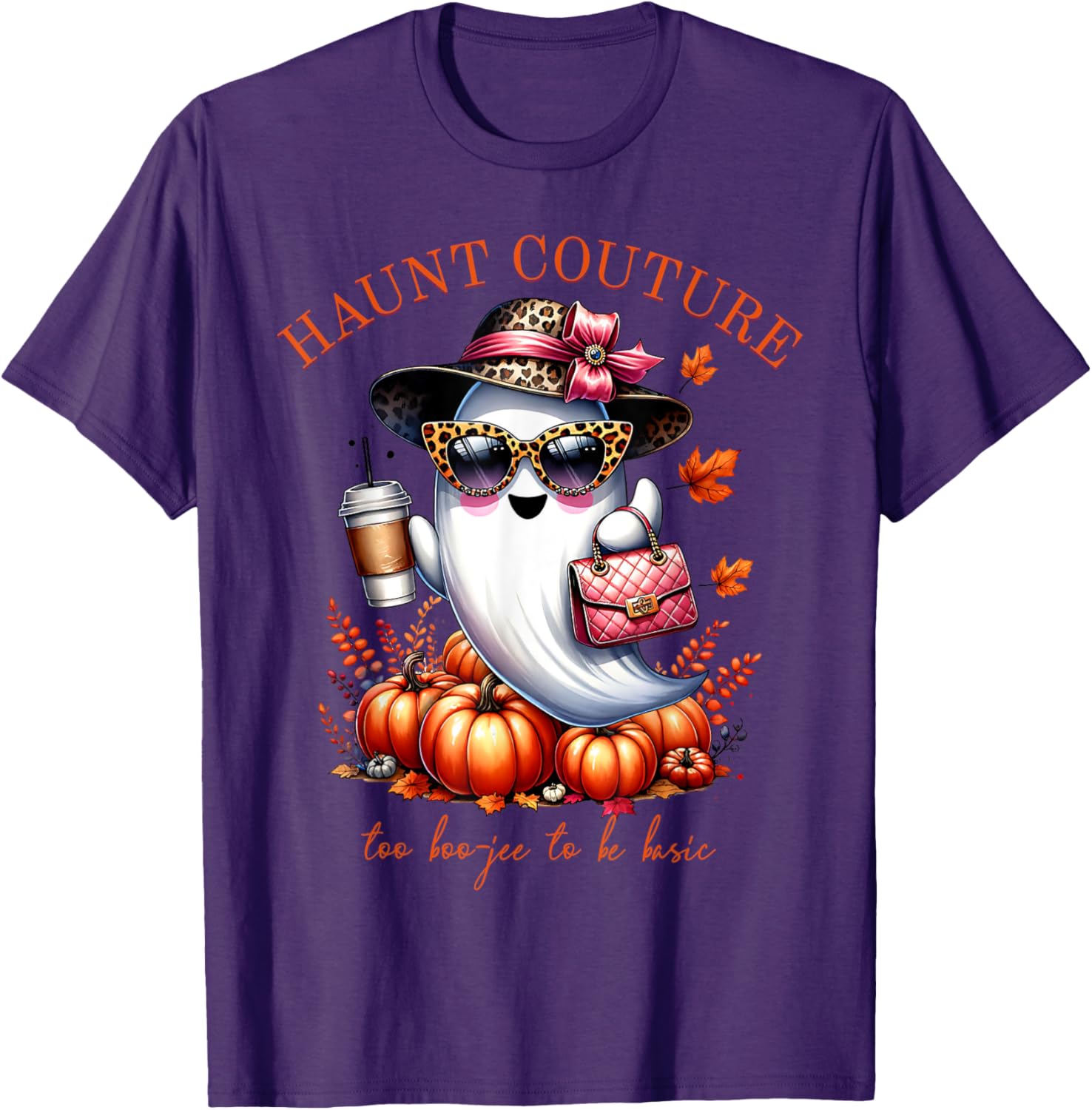 Haunt Couture Too Boojee to be Basic Funny Ghost Halloween T-Shirt - 13