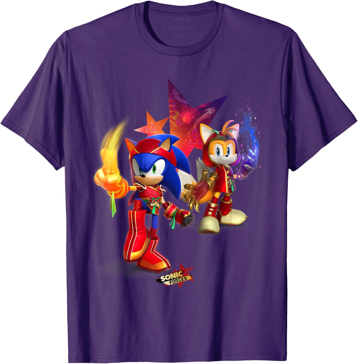 Sonic Forces Dragonfire Sonic and Dragonclaw Tails T-Shirt for Fans - 4