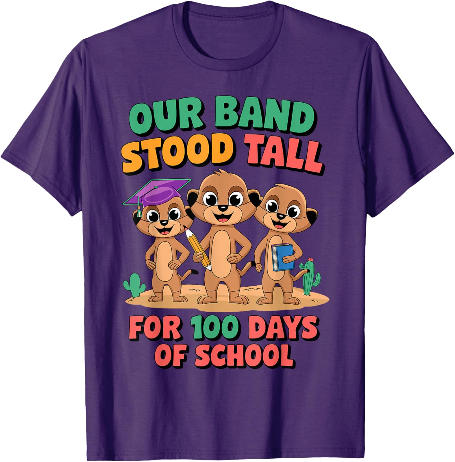 100 Days of School Teacher T-Shirt for Boys and Girls - Our Band Stood Tall - 4