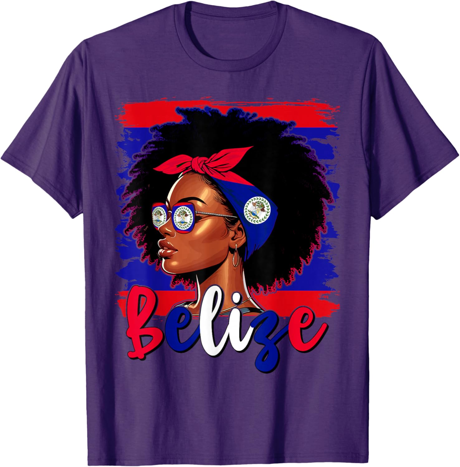 Proud Belizean Girl T-Shirt with Belize Flag for Women’s Fashion - 5