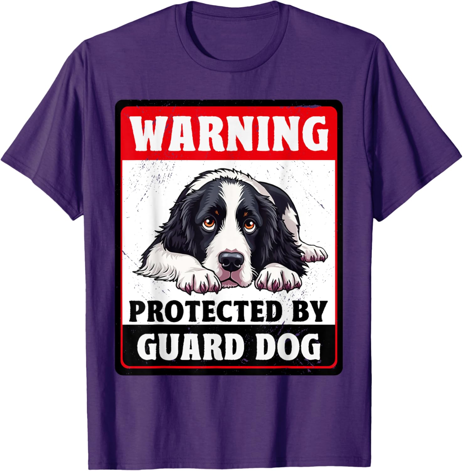 Warning Protected by English Springer Spaniel Guard Dog T-Shirt - 10