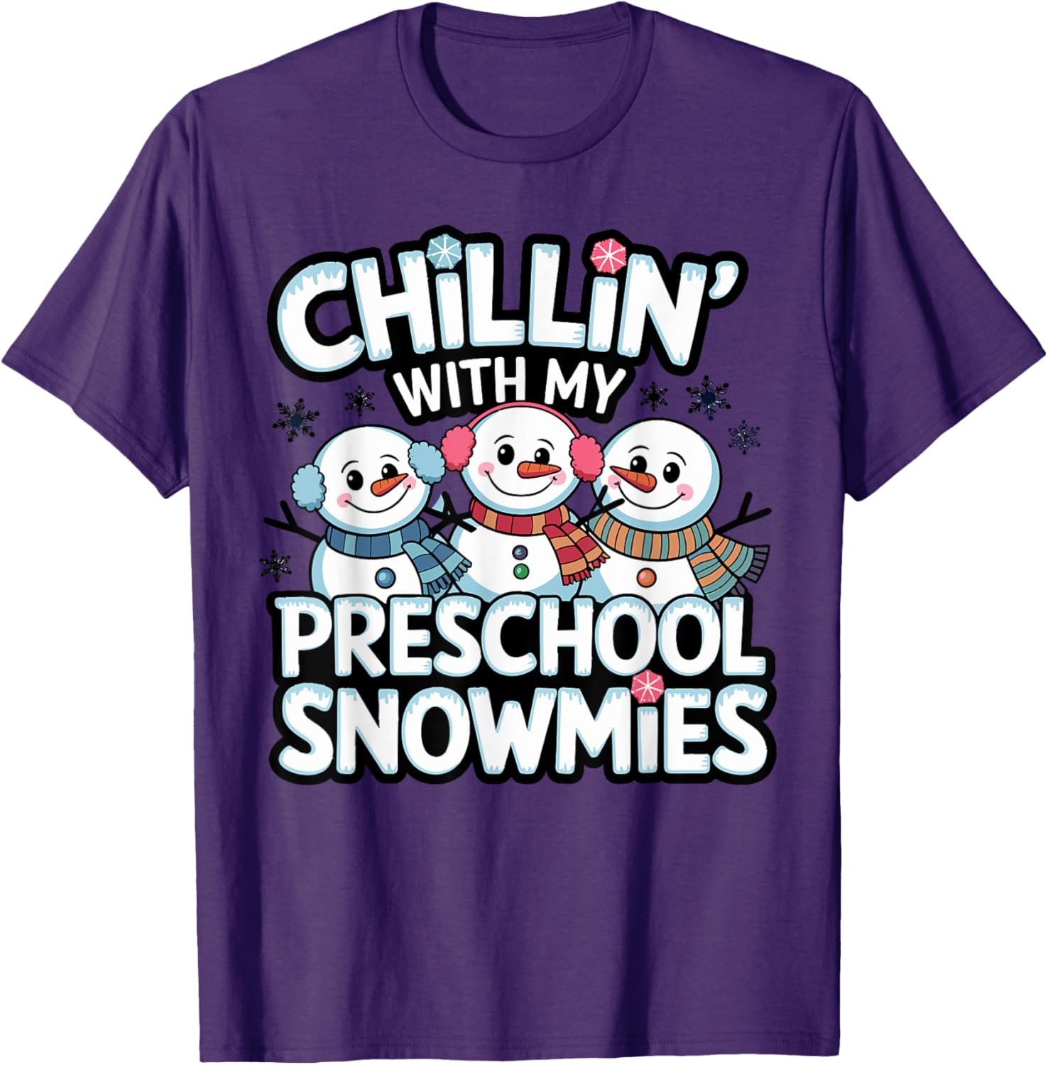 Chillin with My Snowmie Kid Winter T-Shirt for Teachers and Students - 9
