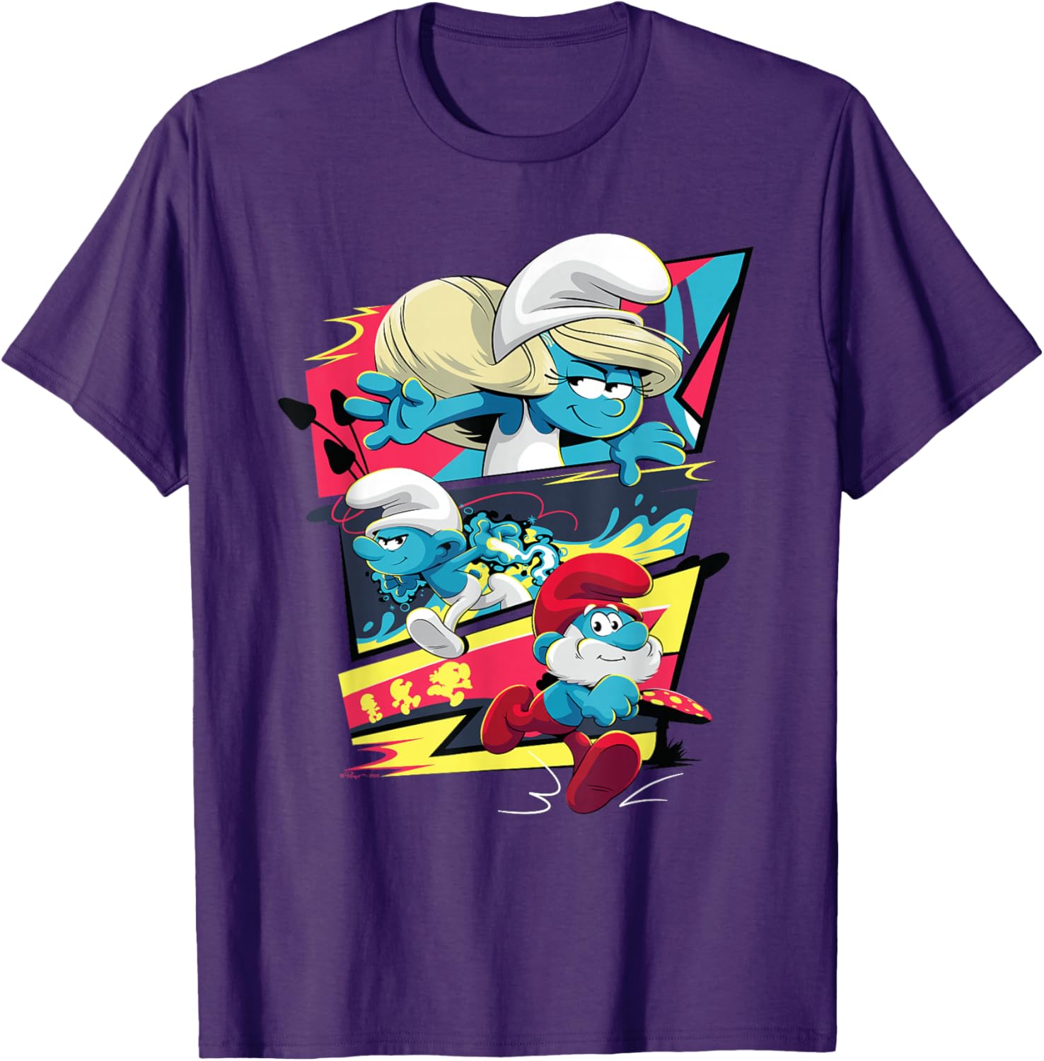 Smurfs Movie T-Shirt Featuring Smurfette, No Name, and Papa Smurf - 4