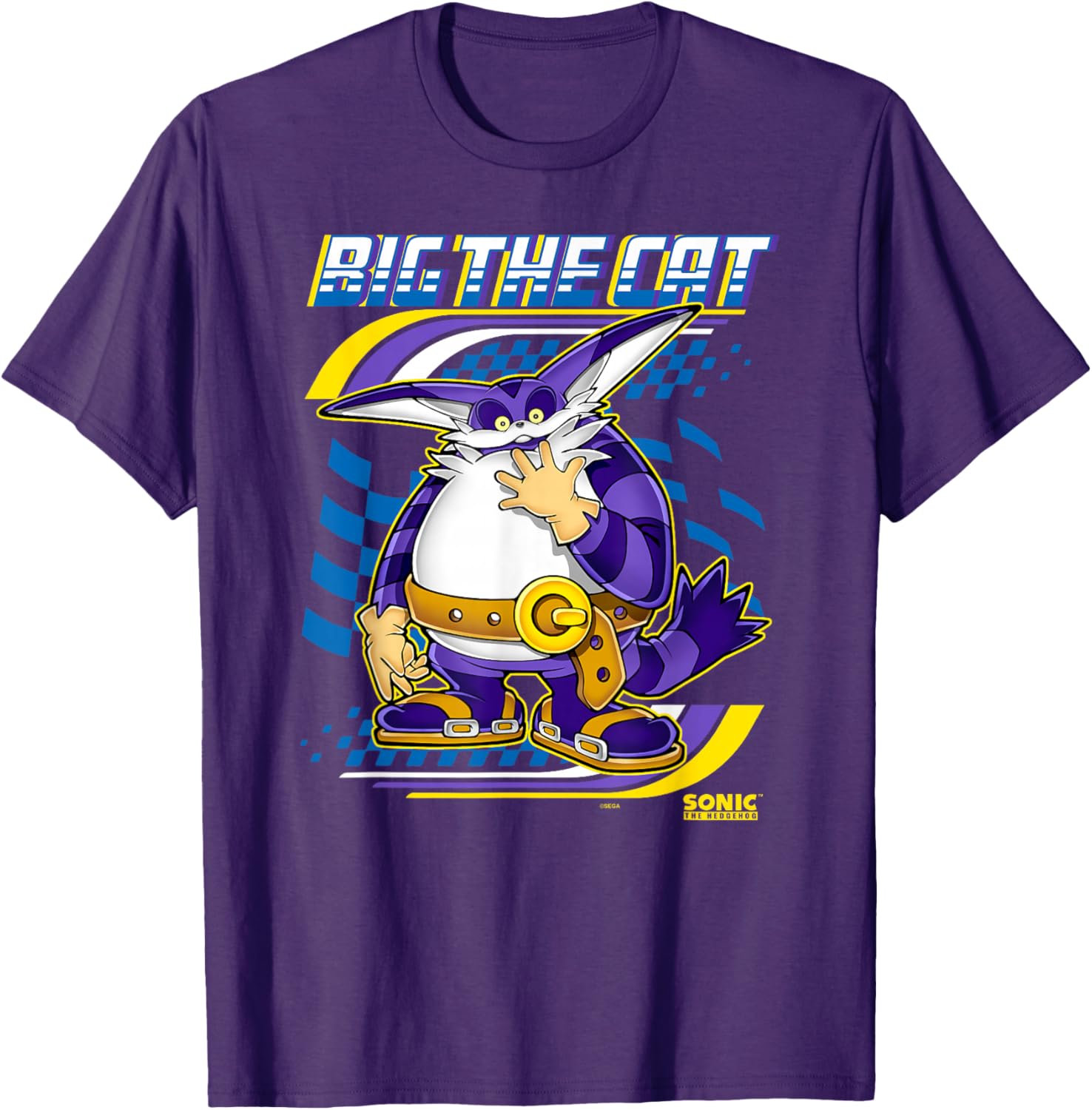 Sonic The Hedgehog Big The Cat Race Ready Chest Poster T-Shirt - 2