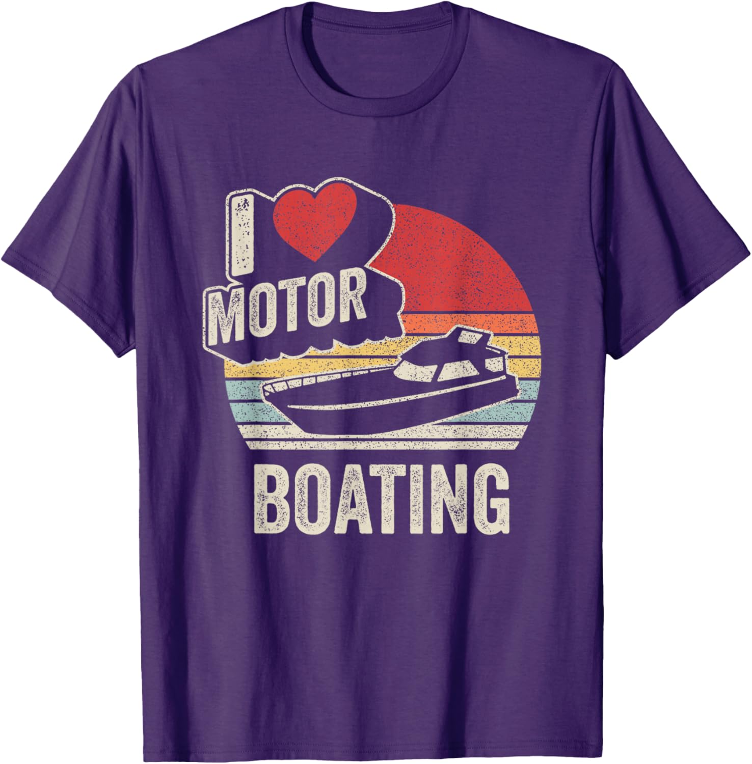 Vintage Retro I Love Motor Boating Funny T-Shirt for Boaters and Enthusiasts - 17