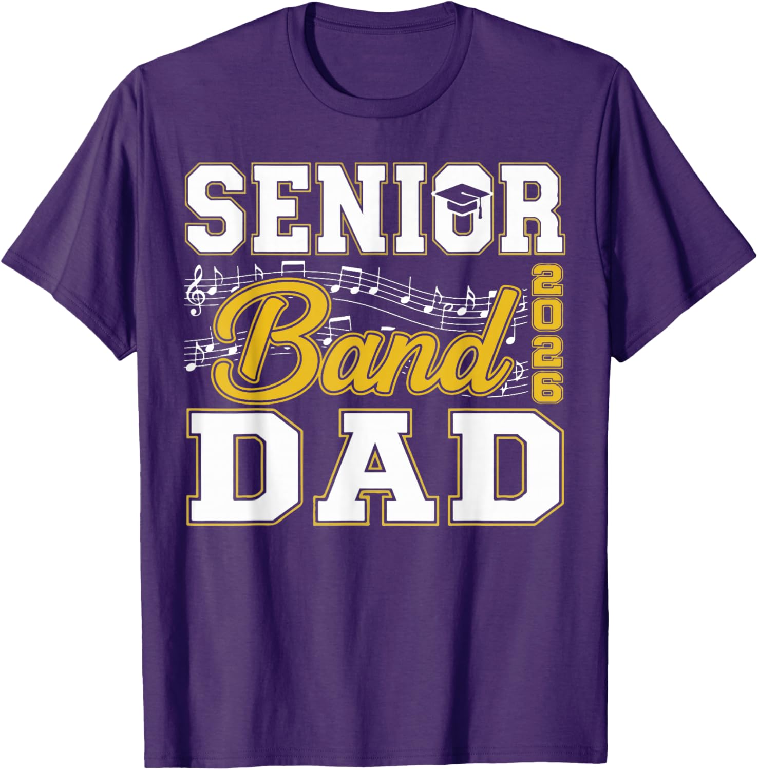 Senior Band Dad Class of 2026 Marching Band T-Shirt for Proud Fathers - 1