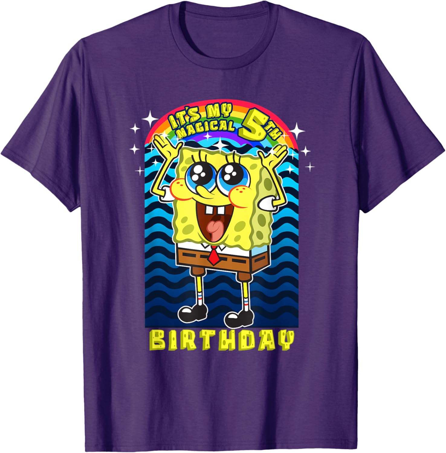 SpongeBob SquarePants Magical 5th Birthday Gift T-Shirt for Kids - 6