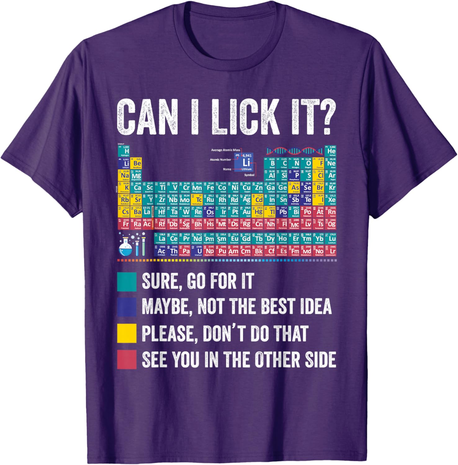 Fun Can I Lick It Periodic Table T-Shirt for Science Teachers and Fans - 3