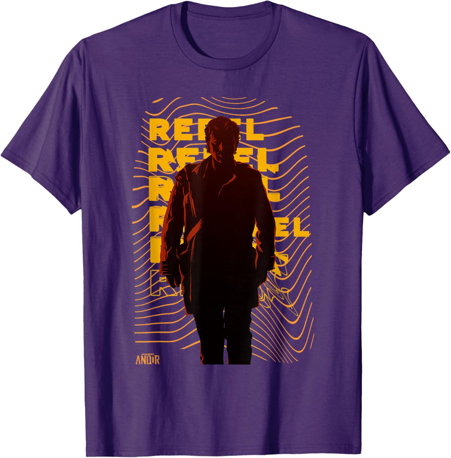 Vintage Star Wars Andor Rebel Silhouette Distressed T-Shirt for Fans - 19