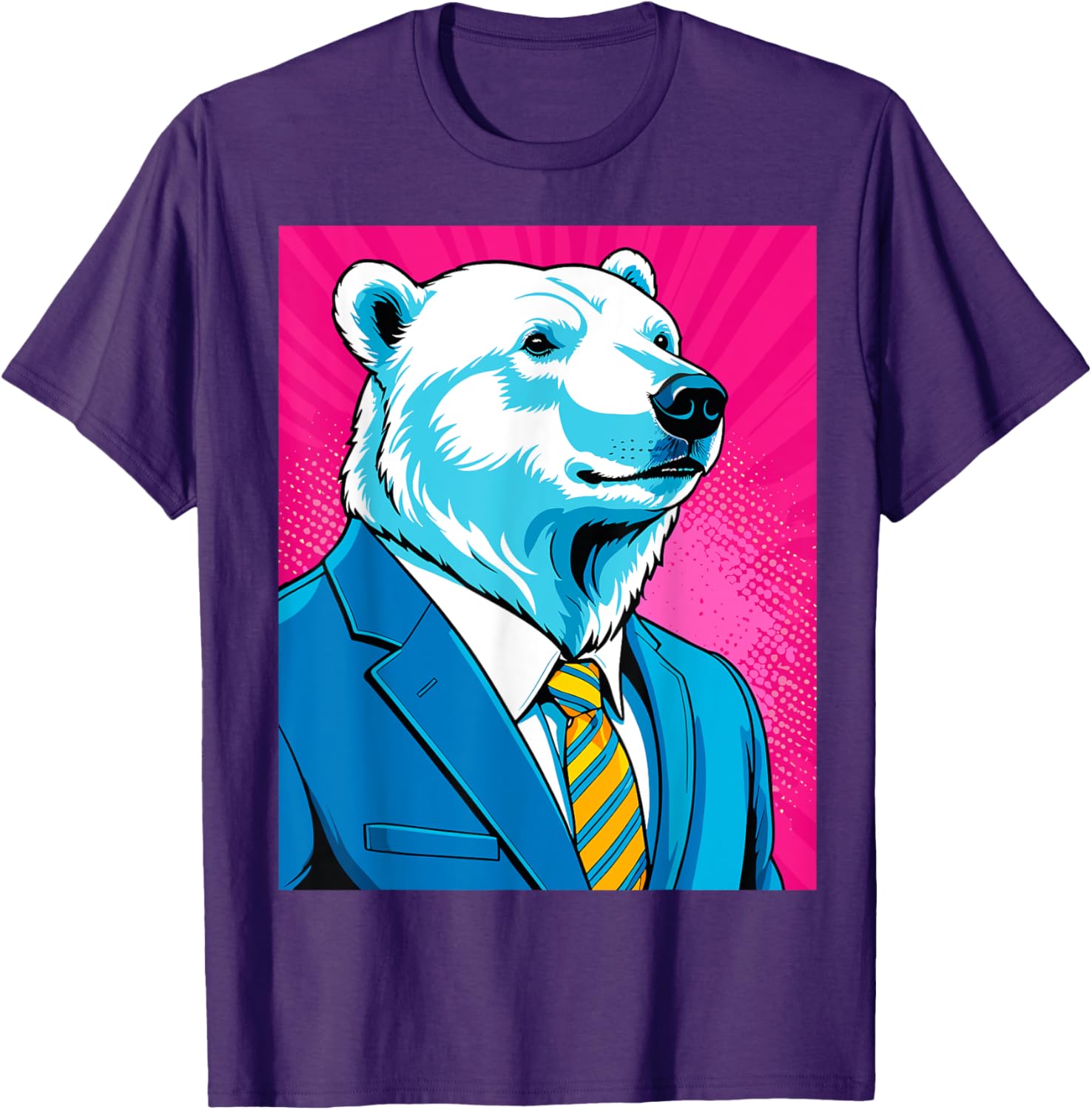 Pop Art Polar Bear in Suit T-Shirt for Fun and Unique Fashion - 9