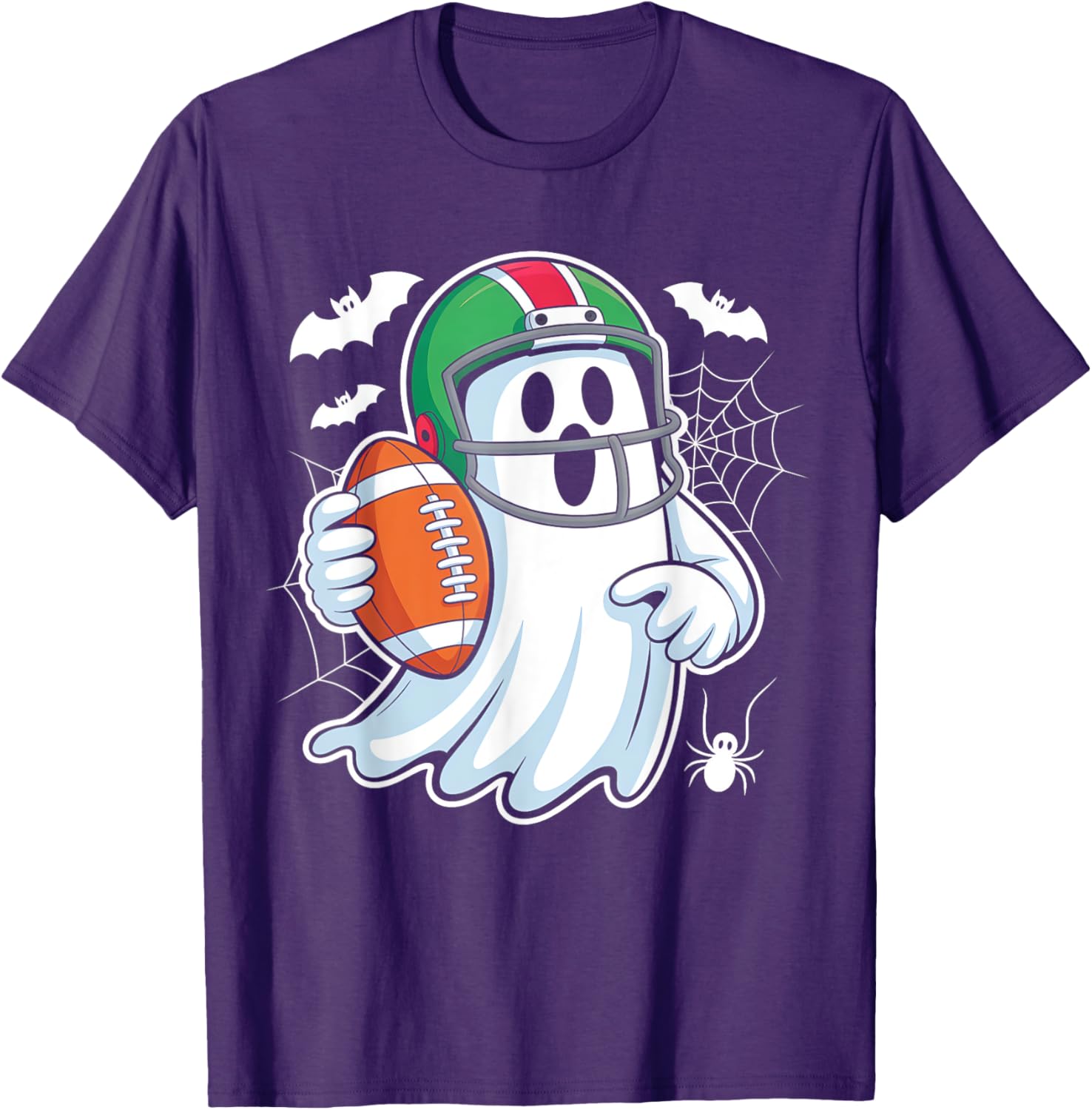 Funny Boo Ghost Playing Football Halloween T-Shirt for Spooky Fun - 11